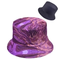 Cappello a secchiello reversibile con stampa marmo viola e design nero a tinta unita - Texture Marmo Viola (Stile 3)
