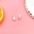 Water-drop faux pearl pendant with golden metal loop for DIY jewelry making - 6x10mm / KC Gold