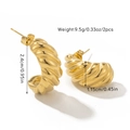 Orecchini a cerchio a forma di croissant placcati in oro 18k per donna, design da 2,4cm - Croissant Torsione Oro