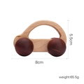 Mini walnut wood toy car for early education, 8cm long with dark brown wheels - Maple Car with Black Walnut Wheels