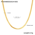 Detail view of 0.2cm gold titanium snake chain necklace with dimension and weight data - Gold Necklace