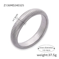 Silver Tubogas elastic bracelet in stainless steel with 1.6cm wide flexible mesh - Steel Color 16MM