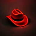 Glow-in-the-dark red LED cowboy hat with fluorescent edges for Halloween party - Pet Hat-Red Red