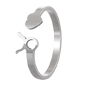 Silver adjustable Taurus zodiac ring with heart element and minimalist steel finish - Adjustable Open / Taurus / Steel
