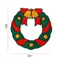 Christmas wreath window sticker GTH038 with glitter finish and bow, 16cm x 13cm size - 16*13cm / Wreath Style