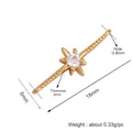 Gold-plated brass star jewelry connector with white zircon inlay and 18mm length - Gold Plated Eight-Point Star with Zirconia
