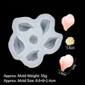 Silicone flower petal mold for DIY cake decor showing five petals and center stamens - B390 Large Gelsang Flower / Clear