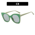 Cat eye glasses frames with two-tone green tortoiseshell design for women style C8 - Green Frame Grey Lens