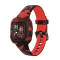 Silikon-Ersatzarmband für Garmin Vivofit Jr 3 im rot-schwarzen Camouflage-Muster - Tarnung Rot