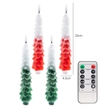 Set of 4 Christmas tree LED candles in red and green with remote control and timer - Gradient Red Green Candle 4PCS Remote