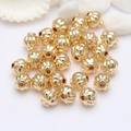 18k gold-plated pumpkin spacer beads for DIY jewelry making with metallic finish - 4.0mm / 14K Gold