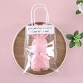 Pink coral fleece towel folded into a bunny shape in transparent gift bag packaging - ins Gift Bag + Pink Rabbit