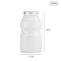 Heldere 500ML PET sapfles met zilveren dop, 14cm hoogte en 7,7cm diameter afmeting - 500ml Getailleerde Fles/Afsluitdeksel