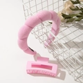 Pink cloud sponge headband and matte hair claw clip set for makeup and face washing - Pink Cloud Headband