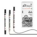 Single black acrylic marker pen with high coverage ink and 12-piece pack set display - Black Dual Tip (Soft+Fine) Single
