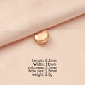 Dettagli della perla in acciaio inossidabile oro rosa 8,2x11mm con foro da 2,5mm - Oro rosa