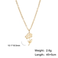 Gold stainless steel flower necklace with 10.1x18.5mm floral pendant and 45+5cm chain - Gold Color Lotus