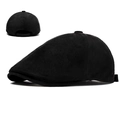 Gorra de repartidor clásica en ante negro con hebilla metálica ajustable y acabado texturizado - Negro 1
