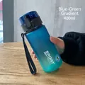 Frosted sport water bottle with blue-green gradient finish and 400ml capacity - 400ml Blue Green Gradient