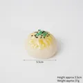 Realistic PVC steamed bun keychain model with faux green onions and sesame seeds - PVC Custard Sesame Bun (Model Only)