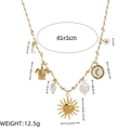 Collier Soleil Lune en Corde Jaune