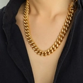 Hip hop 18k vergulde Cubaanse schakelketting met witte zirkonia voor een stijlvolle look - Gouden Ketting / 59cm