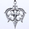 Gothic silver stainless steel heart pendant with cross and vintage cracked texture design - Vintage Cross Pendant (C0714) / Without Chain