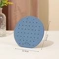 Blue circular earring display stand organizer with precision holes for jewelry storage - Small Round Diameter 12.5cm / Blue