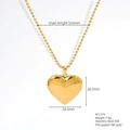 Dettagli della collana con medaglione a cuore dorato con catena da 550 mm e PVD 18K - Oro