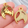 Lot de pendentifs cheval et fer à cheval en alliage doré pour bijoux DIY style cowboy - Fer à Cheval Tête de Cheval (19247) / 20x15mm