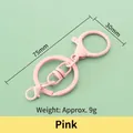 Pink metal lobster clasp keychain with swivel ring and flat key ring for DIY crafts - Standard / Pink