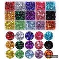 15-color mixed resin flatback rhinestones set with 1500pcs 6mm gems in organizer box - BHKZ-024 (6mm-1500pcs)