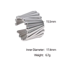 Detailed macro view showing the pleated texture and 15.5mm width of the steel open ring - Wide Pleated Open Style / Steel