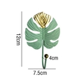 Wandhaken aus Metall in Blattform Grün Gold im nordischen Stil für Dekoration - 12x7.5cm / Grün D (Monstera)