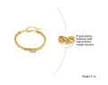 5mm goldenes Edelstahl-Torsionsarmband mit 16+5cm verstellbarer Länge für Damen - 5mm--16+5CM / Gold