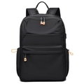 Wasserdichter schwarzer Rucksack mit orangen Akzenten und zwei Fronttaschen - 5273 Schwarz