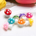 Colorful resin mini mushroom ornaments for DIY crafts and micro landscape decor - Multicolor