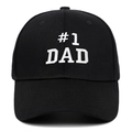 Klassische schwarze Baumwoll-Baseballkappe mit weißem #1 DAD-Stickerei auf weißem Grund - Schwarz