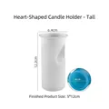 Tall cylindrical heart-shaped candle silicone mold with white finish and base - Cylindrical Heart Splicing-Tall