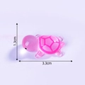 Luminous pink miniature turtle resin figurine for terrariums, 3.3cm long decoration - Large / Light Pink