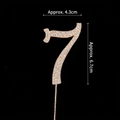 Number 7 gold cake topper with sparkling rhinestones for birthdays and anniversaries - Iron Art Gold Rhinestone Number 7
