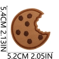 Funny bitten cookie embroidery patch with chocolate chips and dimensions 5.4x5.2cm - No. 2 (Bitten Cookie)