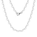 Elegant S925 sterling silver heart-shaped link necklace with 925 Italy hallmark - Heart Link Chain: 4mm*2.8mm / 51cm-60cm (Inclusive)