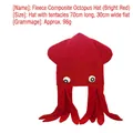 Grappige rode pluche octopushut voor feesten en foto rekwisieten, maat 70x30cm - Rode octopus