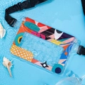Waterproof phone pouch with colorful graffiti pattern and transparent touch window - Charming Star