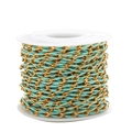 3.7mm gold stainless steel chain with blue enamel oil drip for DIY jewelry making - Light Blue