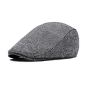 Graue Tweed Schiebermütze für Herren mit Wollmischgewebe und Metall-Logo-Detail - Verstellbar / Hellgrau