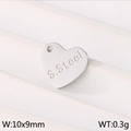 Polished silver heart stainless steel pendant 10x9mm DIY jewelry accessory with S.Steel engraving - Steel Color Heart (KLJ9171-Z)