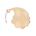Ornamento natalizio in legno a forma di cappello di Babbo Natale con corda di canapa - Babbo Natale / Confezione da 10
