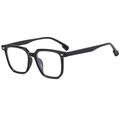 Montatura per occhiali geometrica nera da donna con lenti anti luce blu lucide - Nero Lucido (C01)